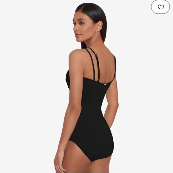 RALPH LAUREN Women's Double-Strap-Front Tankini Top Beach Solids Twist Camikini - Picture 3 of 8